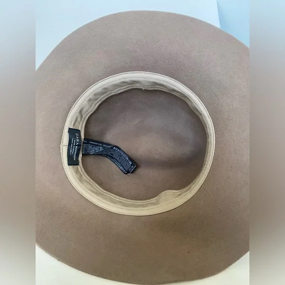 Zara Accessories 100% Wool Fedora Hat Woven Detail - Picture 4 of 6